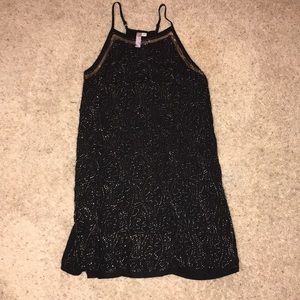Black beaded shift dress